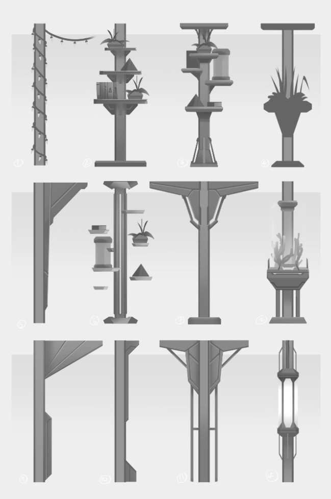 Pillar decoration concepts.
